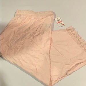 Charter Club lace trim cropped pajama pants